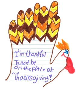 What the turkey's grateful about!
